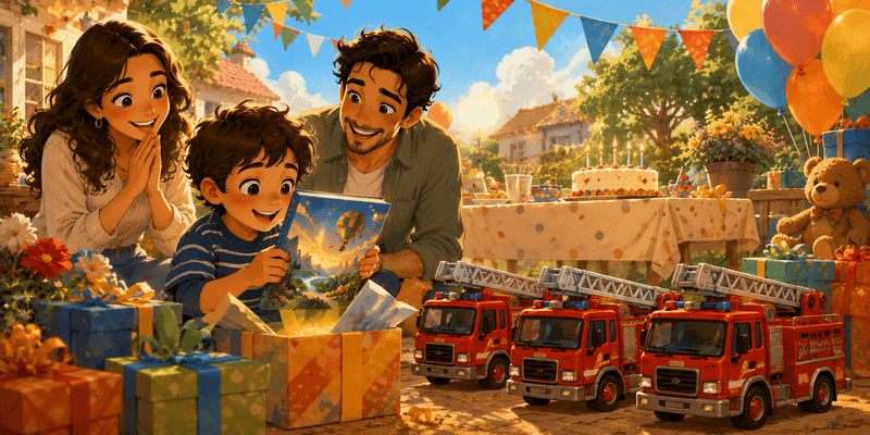Cadeau d'anniversaire pour enfant : comment éviter le troisième camion de pompiers