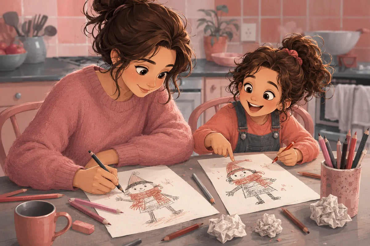 Dessiner un personnage avec son enfant, sans savoir dessiner