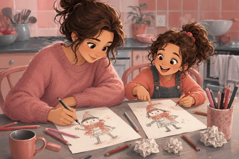 Dessiner un personnage avec son enfant, sans savoir dessiner