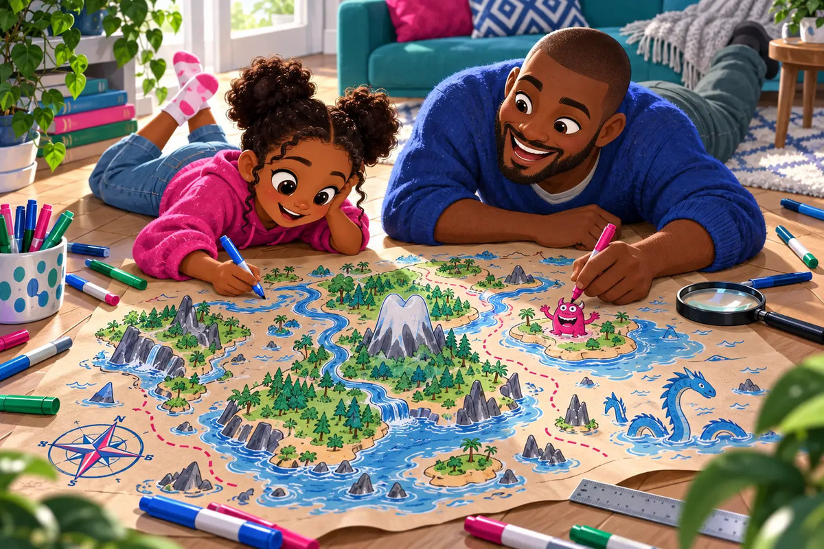 Inventer un monde imaginaire avec son enfant et dessiner sa carte